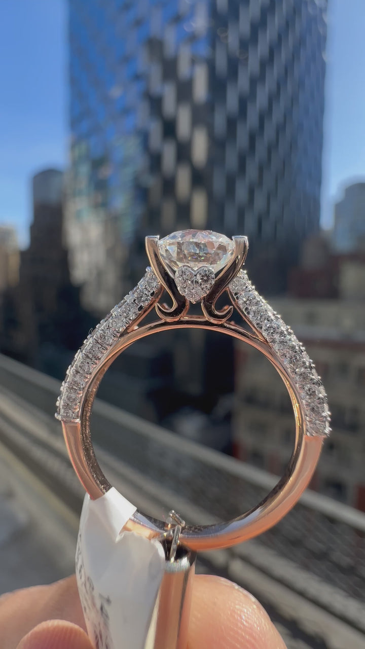 5 carat ring handcrafted in 14k gold VVS made in Rose gold with IGi certified grown  Diamond , finest ring ever made in house