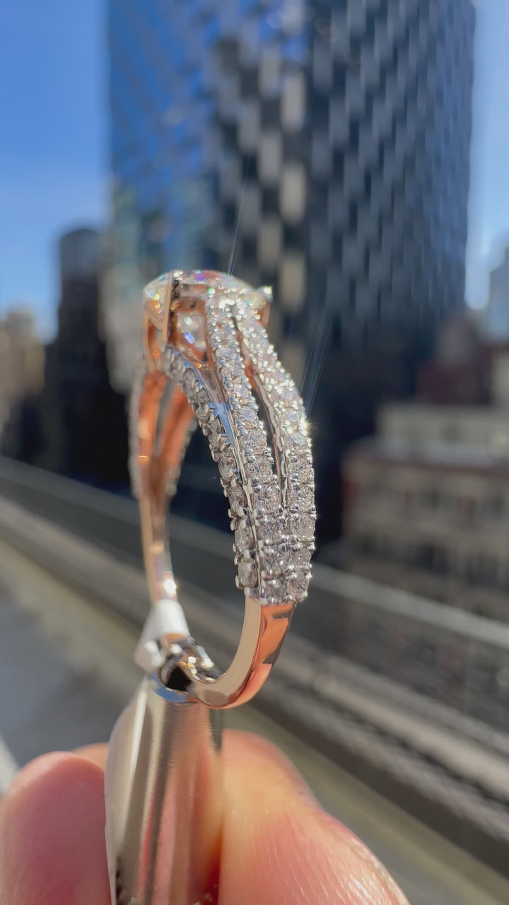 5 carat vvs Ring made in Rose gold  , Handcrafted with vvs igi certified grown Diamond