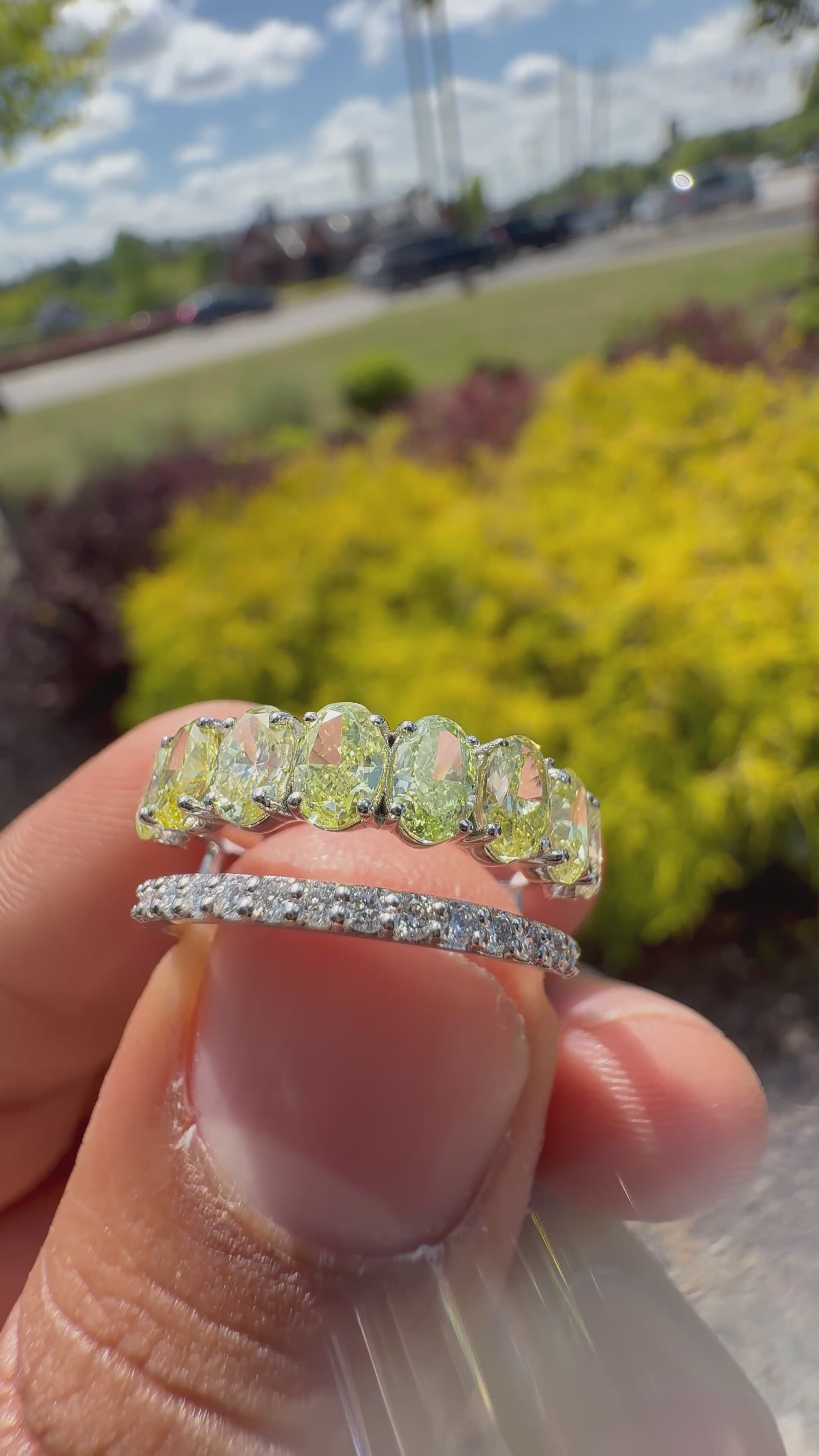 3 carat oval fancy yellow ring  vvs  handcrafted ring made with 14k gold in grown diamond
